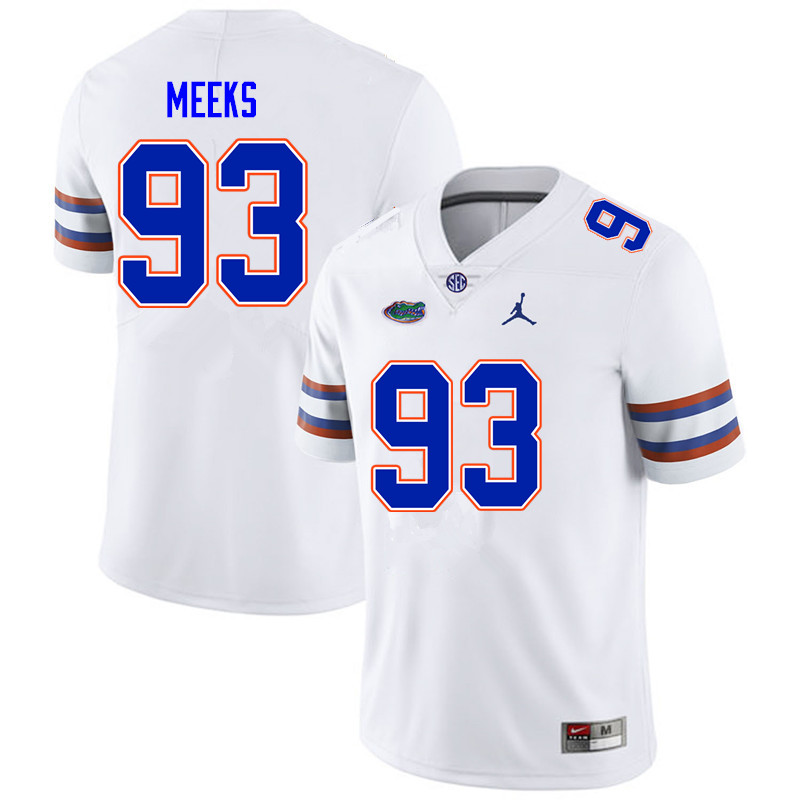Men #93 Dylan Meeks Florida Gators College Football Jerseys Sale-White